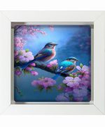 تابلو کاشی سفیدهنری مدل  گل و مرغ کد h1567 اندازه 30 در 30