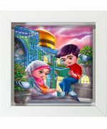 تابلو کاشی سفیدهنری مدل  کارتونی  کد h699 اندازه 30 در 30