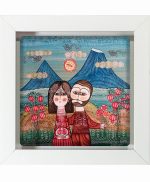 تابلو کاشی سفیدهنری مدل  همسرانه کد h72 اندازه 30 در 30