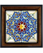 تابلو کاشی مشکی طلایی هنری طرح  سنتی کد h1042  اندازه 17*17