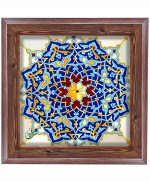 تابلو کاشی طرح چوب هنری طرح  سنتی کد h1042  اندازه 17*17