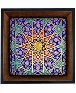 تابلو کاشی مشکی طلایی هنری طرح  سنتی کد h1109  اندازه 17*17