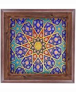 تابلو کاشی طرح چوب هنری طرح  سنتی کد h1109  اندازه 17*17