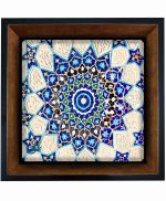 تابلو کاشی مشکی طلایی هنری طرح  سنتی کد h1118  اندازه 27*27
