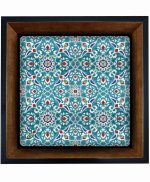 تابلو کاشی مشکی طلایی هنری طرح  سنتی کد h1230  اندازه 17*17