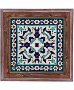تابلو کاشی طرح چوب هنری طرح  سنتی کد h1258  اندازه 17*17