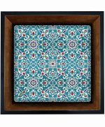 تابلو کاشی مشکی طلایی هنری طرح  سنتی  کد h1261   اندازه 17*17