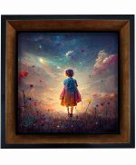 تابلو کاشی مشکی طلایی هنری طرح . فانتزی کد h1535.  اندازه 17*17