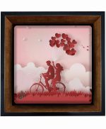 تابلو کاشی مشکی طلایی هنری طرح  عاشقانه کد h1655  اندازه 27*27