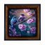 تابلو کاشی مشکی طلایی هنری طرح  گل و مرغ کد h1664  اندازه 17*17
