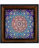 تابلو کاشی مشکی طلایی هنری طرح  سنتی کد h202  اندازه 27*27