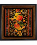 تابلو کاشی مشکی طلایی هنری طرح  سنتی کد h203  اندازه 27*27