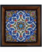 تابلو کاشی مشکی طلایی هنری طرح  سنتی کد h212  اندازه 27*27
