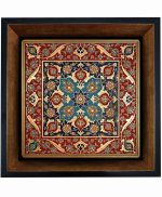 تابلو کاشی مشکی طلایی هنری طرح سنتی کد h339 اندازه 27*27