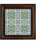 تابلو کاشی مشکی طلایی هنری طرح  سنتی کد h361  اندازه 27*27