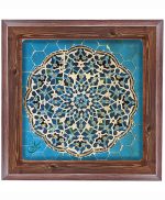 تابلو کاشی طرح چوب هنری طرح  سنتی کد h410  اندازه 17*17