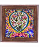 تابلو کاشی طرح چوب هنری طرح   سنتی کد h417   اندازه 17*17