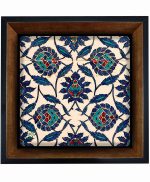 تابلو کاشی مشکی طلایی هنری طرح  سنتی کد h421  اندازه 17*17