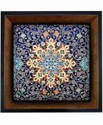 تابلو کاشی مشکی طلایی هنری طرح  سنتی کد h458  اندازه 27*27