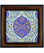 تابلو کاشی مشکی طلایی هنری طرح  سنتی کد h467  اندازه 27*27