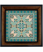 تابلو کاشی مشکی طلایی هنری طرح  سنتی کد h499  اندازه 27*27