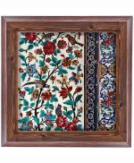 تابلو کاشی طرح چوب هنری طرح  سنتی کد h652  اندازه 27*27