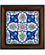 تابلو کاشی مشکی طلایی هنری طرح  سنتی کد h717  اندازه 17*17