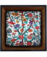 تابلو کاشی مشکی طلایی هنری طرح  سنتی کد h726  اندازه 27*27
