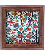تابلو کاشی طرح چوب هنری طرح  سنتی کد h726  اندازه 17*17