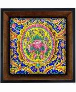 تابلو کاشی مشکی طلایی هنری طرح  سنتی کد h823  اندازه 17*17