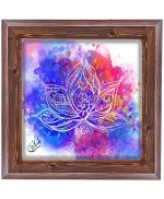 تابلو کاشی طرح چوب هنری طرح  گل کد h860  اندازه 17*17
