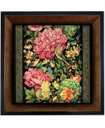 تابلو کاشی مشکی طلایی هنری طرح  سنتی کد h863  اندازه 27*27