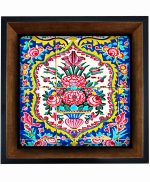 تابلو کاشی مشکی طلایی هنری طرح  سنتی  کد h874 اندازه 17*17