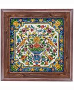 تابلو کاشی طرح چوب هنری طرح  سنتی کد h894  اندازه 17*17