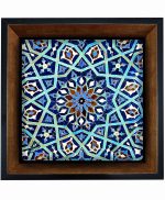 تابلو کاشی مشکی طلایی هنری طرح  سنتی کد h981  اندازه 27*27