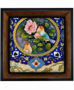 تابلو کاشی مشکی طلایی هنری طرح  جوجو کد h985  اندازه 17*17