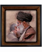 تابلو کاشی مشکی طلایی مذهبی طرح  آقا شهید کد m421   اندازه 17*17