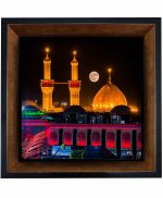 تابلو کاشی مشکی طلایی مذهبی طرح  حسین کد m486  اندازه 17*17