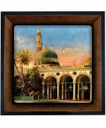 تابلو کاشی مشکی طلایی مذهبی طرح  محمد کد m526  اندازه 17*17