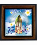 تابلو کاشی مشکی طلایی مذهبی طرح  مهدی کد m606  اندازه 17*17