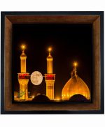تابلو کاشی مشکی طلایی مذهبی طرح  حسین کد m775  اندازه 27*27