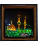 تابلو کاشی مشکی طلایی مذهبی طرح  حسین  کد m840   اندازه 27*27
