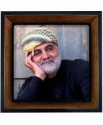 تابلو کاشی مشکی طلایی مذهبی طرح  شهید  کد m851   اندازه 27*27