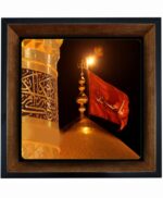 تابلو کاشی  مشکی طلایی طرح امام حسین (ع) کد m114 سایز قاب 27*27